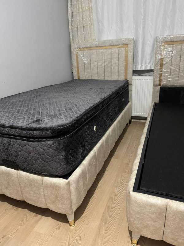 Tek Kisilik Sunta Baza Baslik Tavsan Tuyu Pedli Yatak Model 3